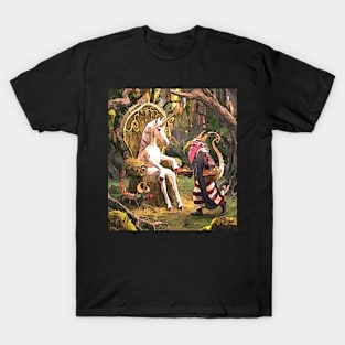 watercolor dragon priest brings apples for Unicorn T-Shirt